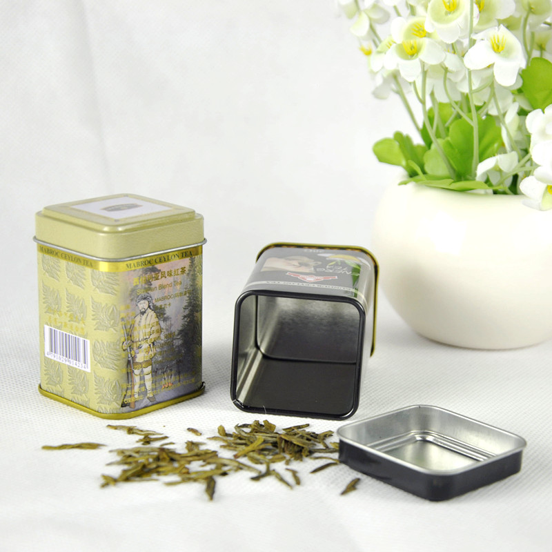 Small Square Tea Packaging Tin Box with Food Grade Varnish China Supplier