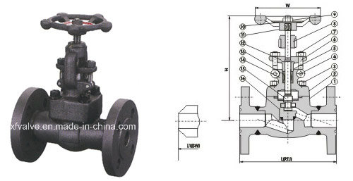 High Pressure 1500lb Forged Steel A105 Flange End Globe Valve