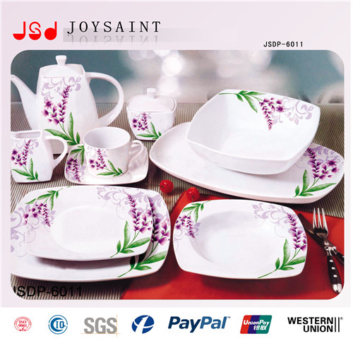 47PCS Square Shape Ceramic Dinner Set