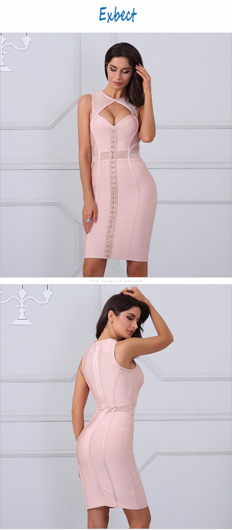 Ladies Bandage Dress Women Sexy Sleeveless Bodycon Dress Celebrity Dresses