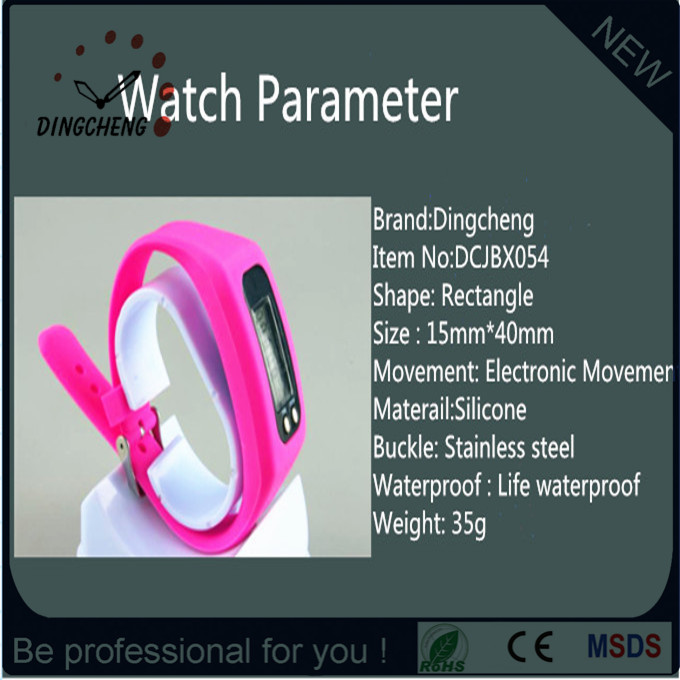 Hot Sale Pedometer Watch Silicone Watch for Kids Wristwatch (DC-JBX054)