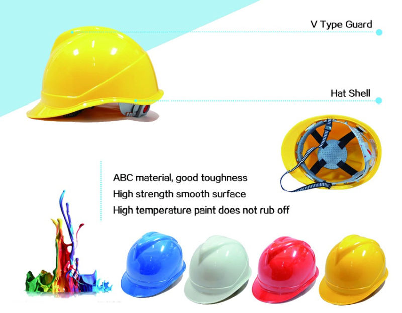 CE EN397 ABS/ Construction V Type PE Safety Helmet for Sale