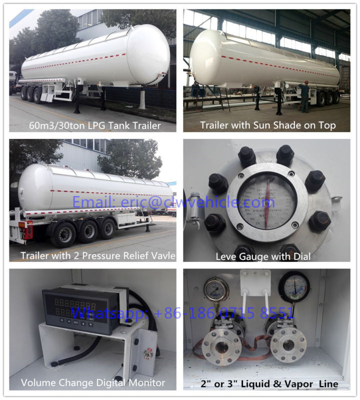 50m3 Elliptical Type Tanker Trailer 25ton LPG Tank Semi-Trailer