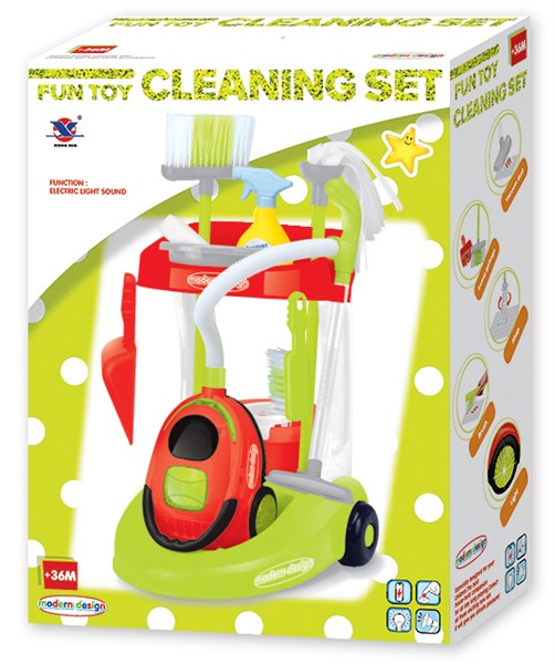 Girl Pretend Funny Toys Cleaning Cart Play Set (H0009397)