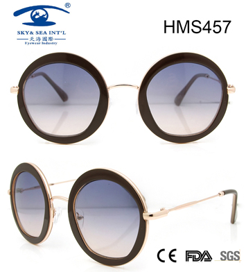 Round Shape Acetate Sunglasses (HMS457)