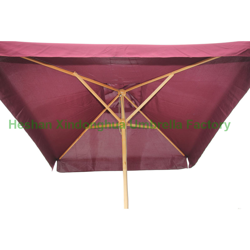 2m Square Wooden Teak Garden Umbrella for Outdoor Furniture (WU-S42020)