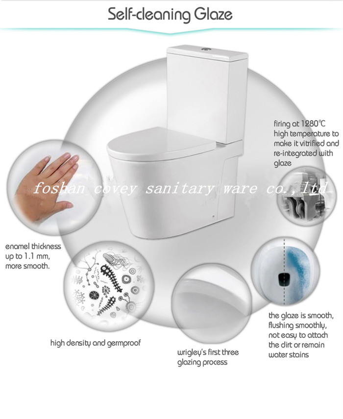 Two-Piece Toilet/Washdown Toilet with Watermark Standard (CVT8008)