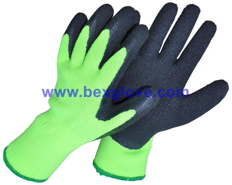 10 Gauge Polyester Liner, Brushed, Latex Coating, Crinkle Finish Glove