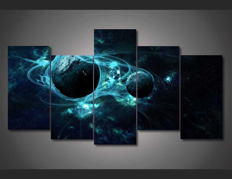 HD Printed Aurora Outer Space Painting on Canvas Room Decoration Print Poster Picture Canvas Mc-153