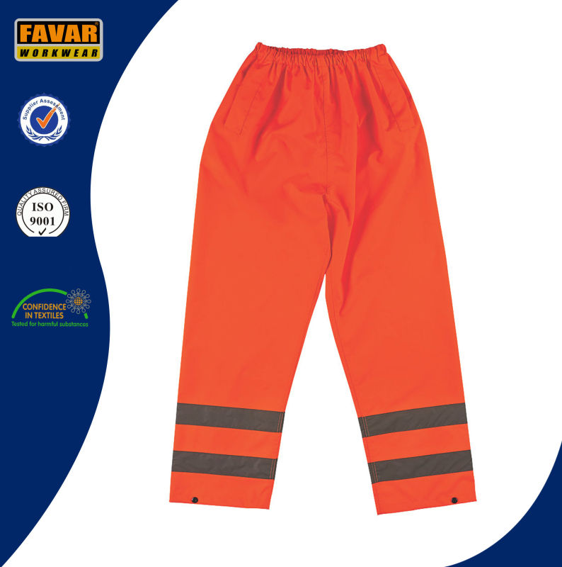 Elasticated Waist Hi-Vis Reflective Waterproof Rain Pants