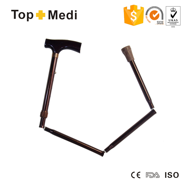 Topmedi Aluminum Foldable Adjustable Height Walking Aid Walking Stick