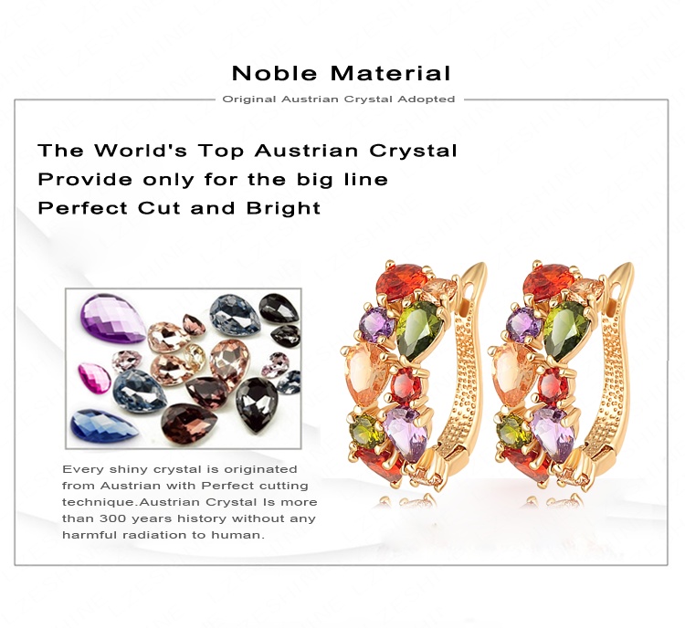 Multi-Color Cubic Zirconia Huggie Earrings for Women (CER0143)