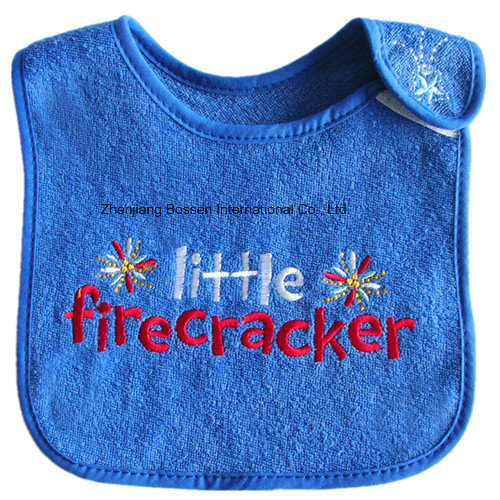 Customized Cute Design Embroidered Baby Girl's Cotton Terry Promotional Baby Drooler Bibs Pinafore