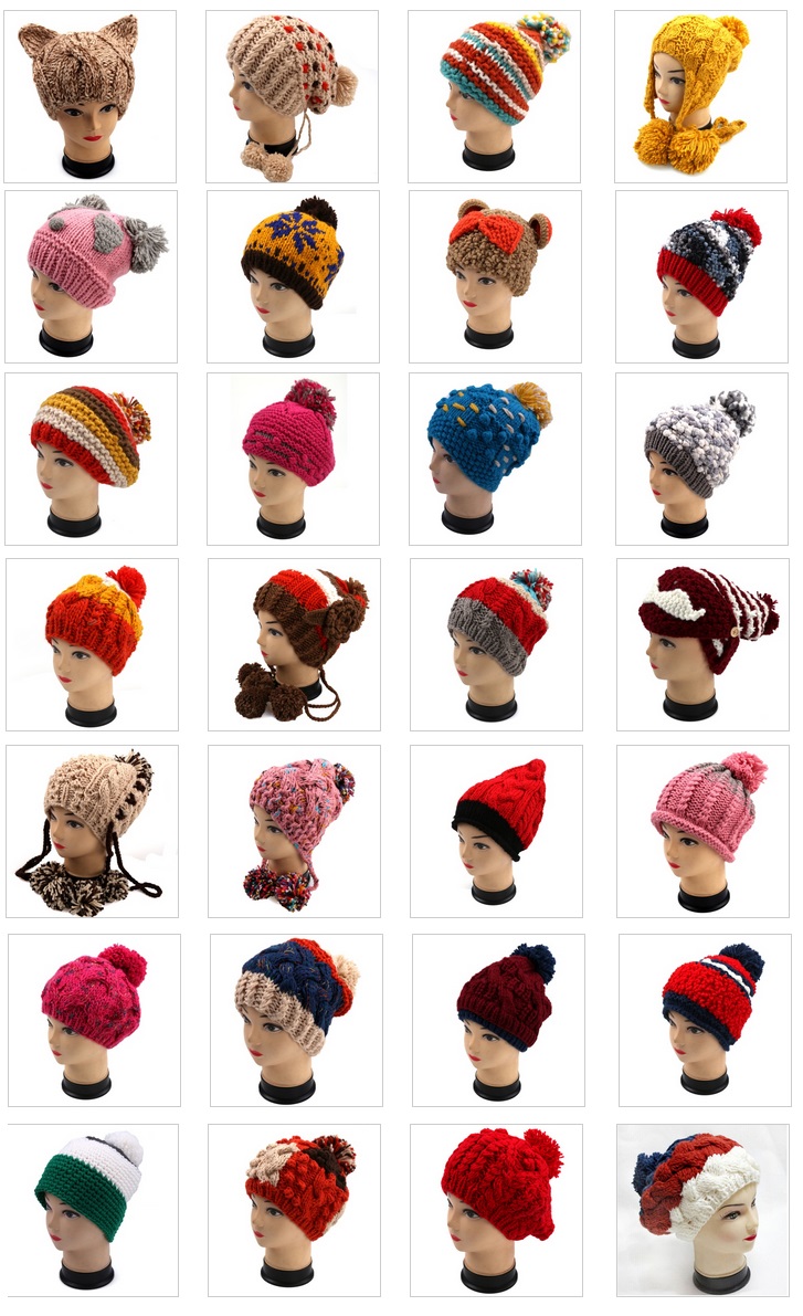 Korean Lovely Ladies Hand Knitted Cable Wool Cap Hat Beanie