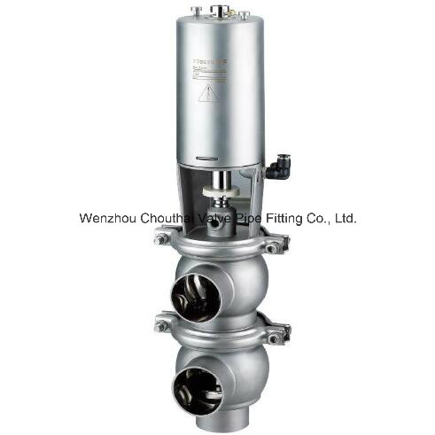 Sanitary Stainless Steel DIN Pneumatic Welded Stop and Reversing Valve