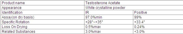 99% High Purity Steroid Hormone Testosterone Acetate