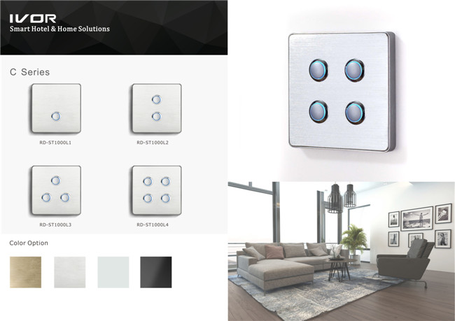 5 Gangs Lighting Switch Touch Panel Aluminum Alloy Material (ID-ST1000L5)