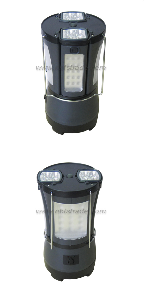 Rechargeable LED Camping Lantern W/2 Detachable Torch