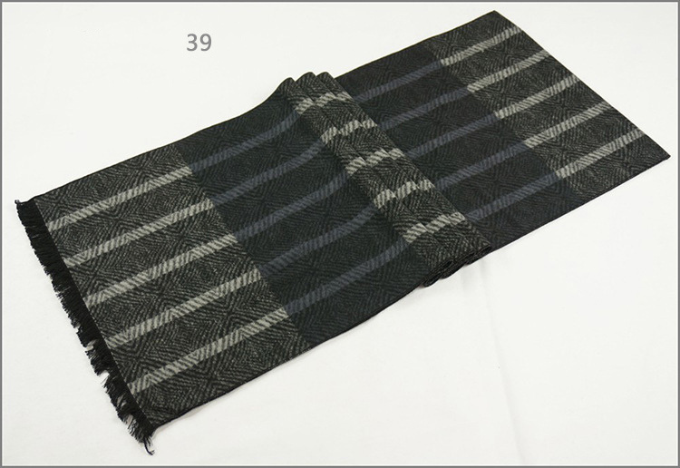 Men's Womens Unisex Reversible Cashmere Feel Winter Warm Printing Thick Knitted Woven Scarf (SP821)