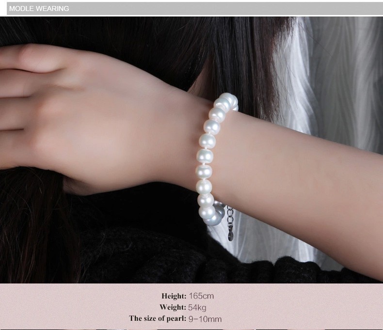 Simple Design 8-9mm AAA Button Round Freshwater New Design Pearl Bracelet