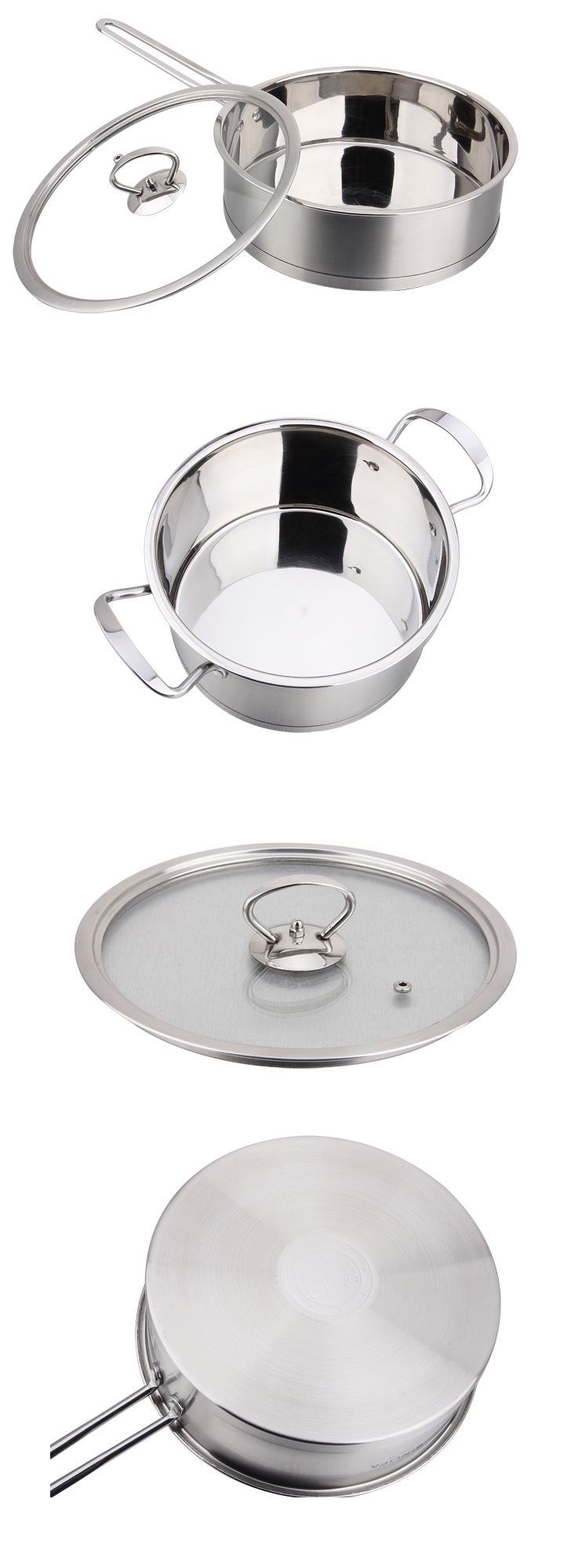 High Quality 304 Stainless Steel Milk/Soup Pot and Pot Set