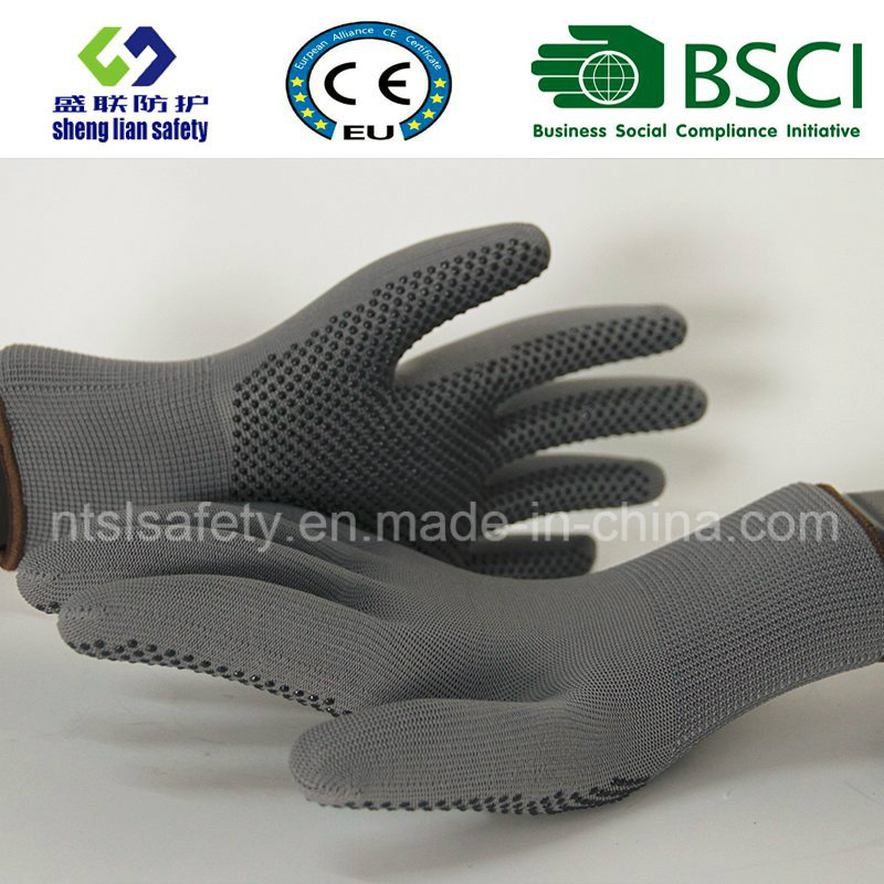 Polyester Shell PVC Dots Safety Work Glove