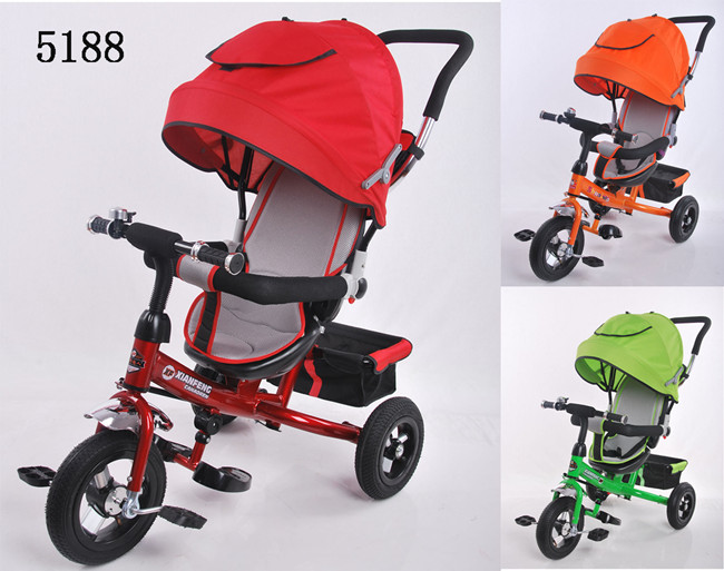 2016 China Wholesale New Style Air Wheels and Baking Varnish Steel Frame Children Tricycle