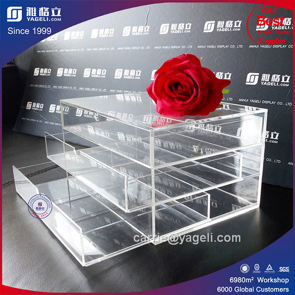 Ygl-102 High Quality 6 Drawers Clear Acrylic Makeup Organizer