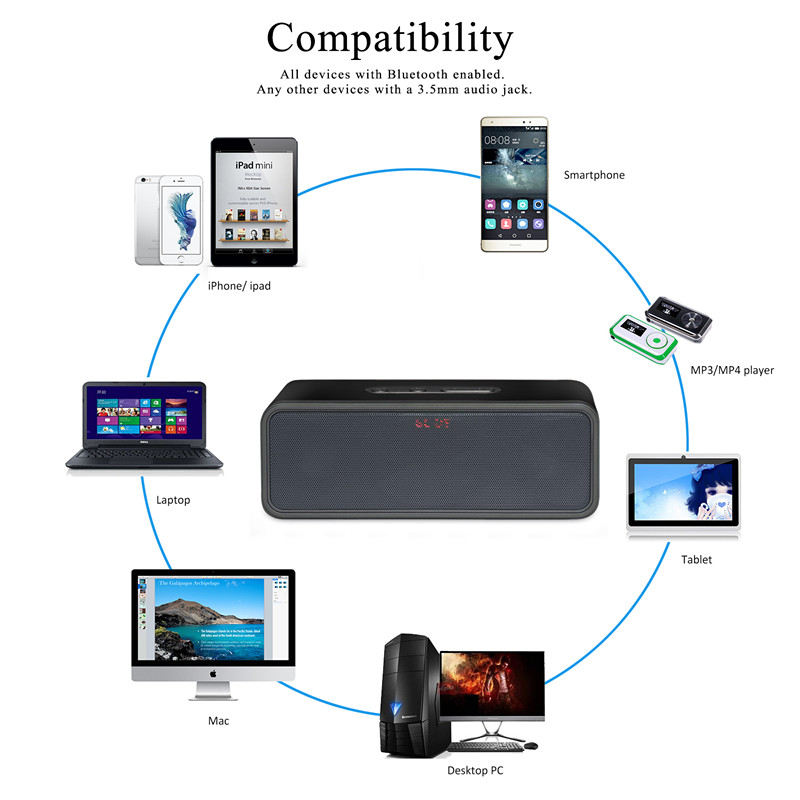 Rectangle Speaker Amplifier with FM Screen, Rectangle Bluetooth Speaker