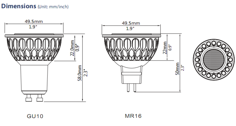 12V/24V 4.5W COB MR16 LED Bulb with CE RoHS ERP