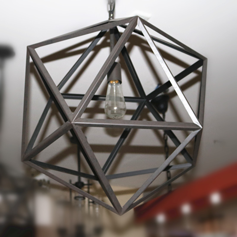 Antique Black Metal Brid Cage Pendant Lamp for Livingroom