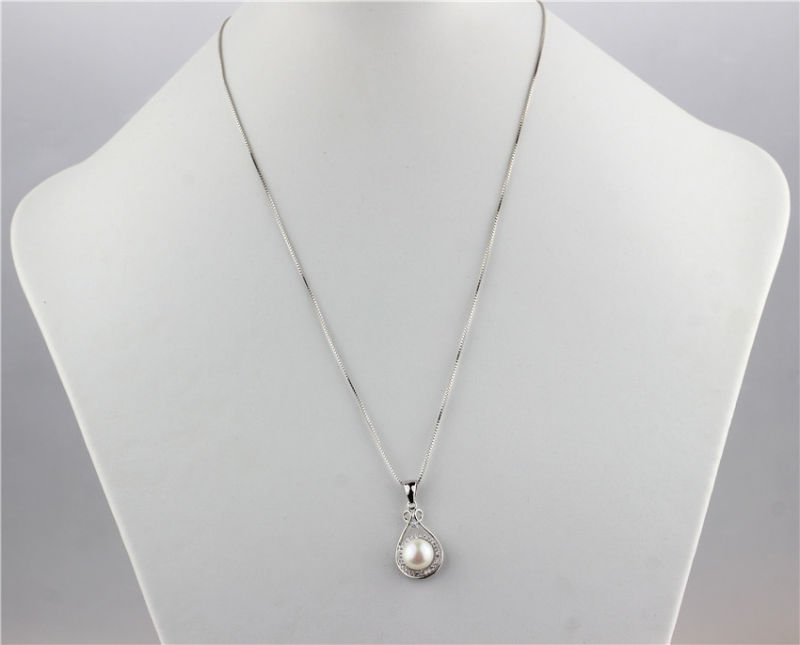 Snh 8.5-9mm 925silver Pearl Pendant Simple Design Necklace