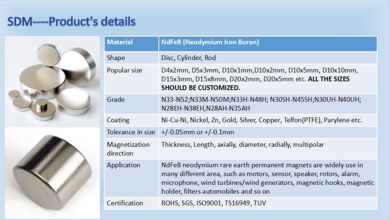 Rare Earth Neodymium N35 Disc Magnet