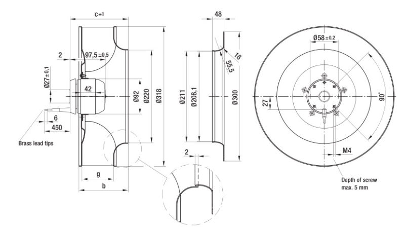 310mm Diameter AC Ventilation Fans