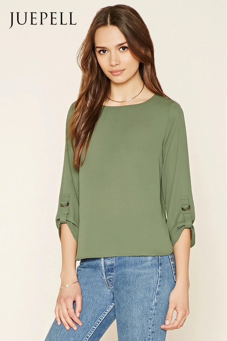 OEM Fashion D-Ring Sleeve Women's Blouse