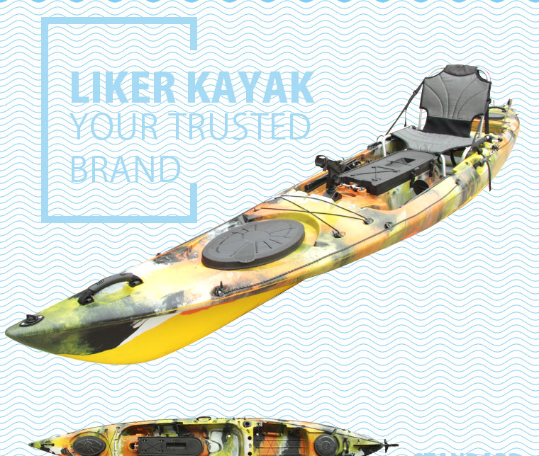 Liker Kayak Pedal Rudder Control Fishing Kayak with Motor Option