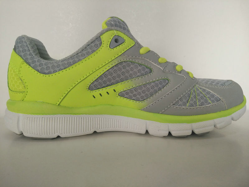 Grey Yellow Patchwork Fashion Running Shoes