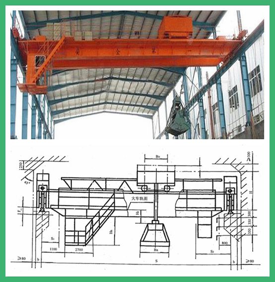 Single Beam Overhead Crane with Grab