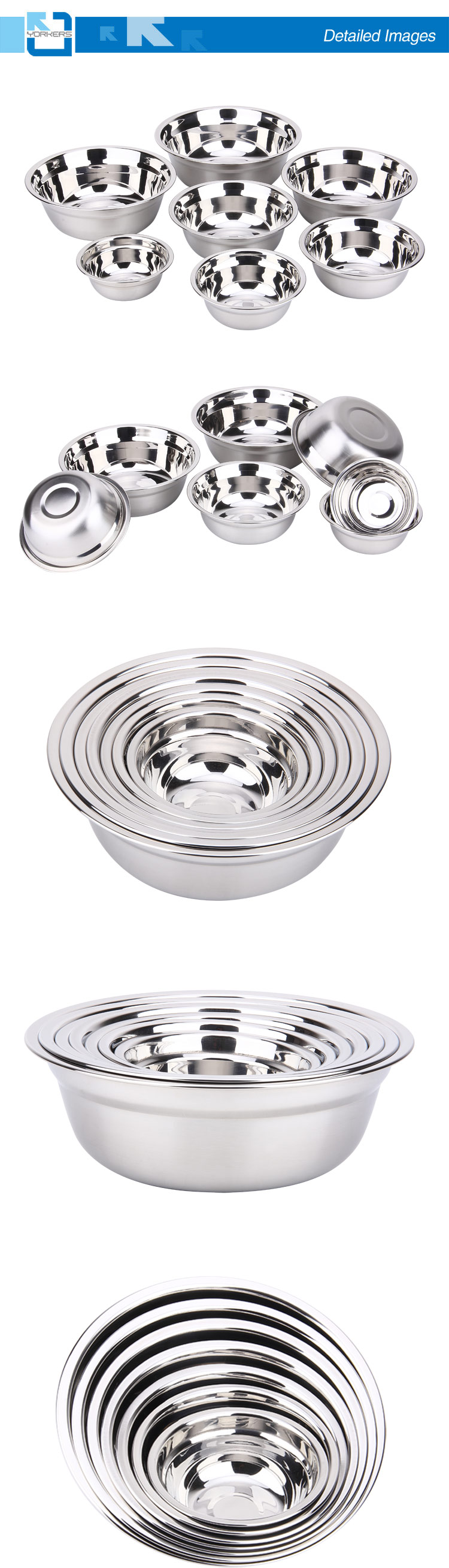 Stainless Steel Bowls Soup Plate & Mixing Bowl Set