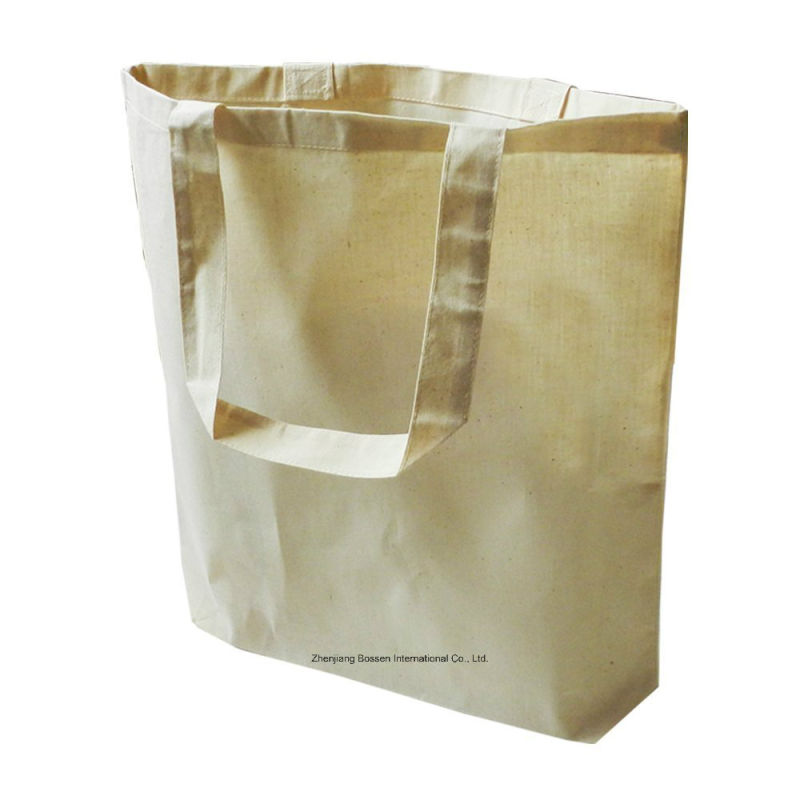 OEM Produce Logo Printed Promotional Duty Natural Cotton Canvas Craft Tote Handles Bag