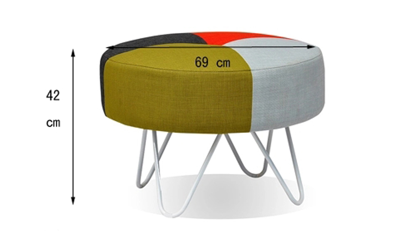 Home Design Furniture Fabric Stools with Metal Leg