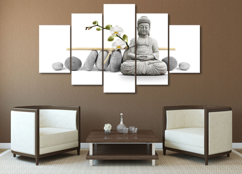 HD Printed Stone Buddha Painting Canvas Print Room Decor Print Poster Picture Canvas Mc-053