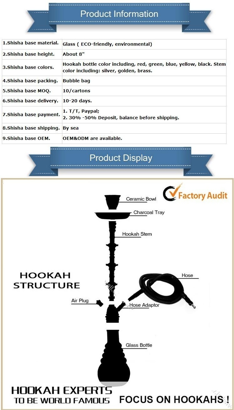 Wholesale Stainless Steel Shisha Nargile Smoking Pipe Hookah