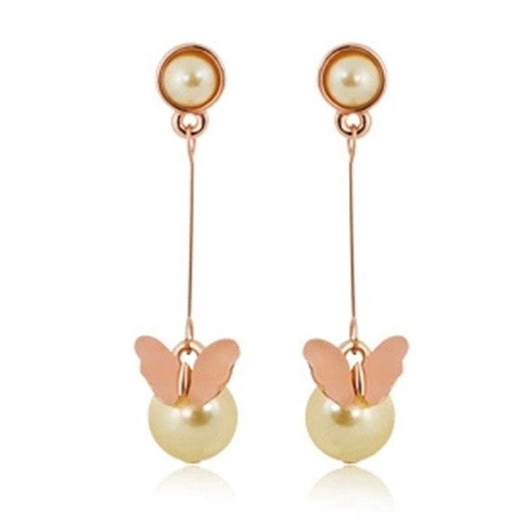 Destiny Jewellery Crystal From Swarovski Pearl Butterfly Earrings