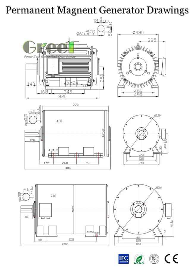 5000kw Brushless Permanent Magnet Generator with BV