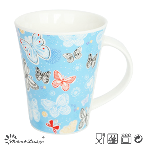 Romantic Colorful Butterfly Decal V Shape Mug