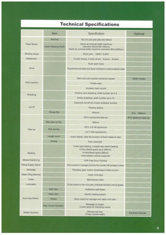 High Efficiency and Speed Ja11A Textile Machine