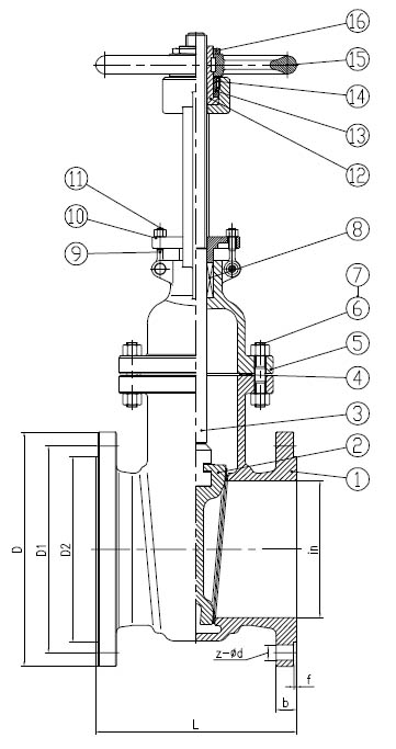 Gate Valve Flange End with Carbon Steel ANSI