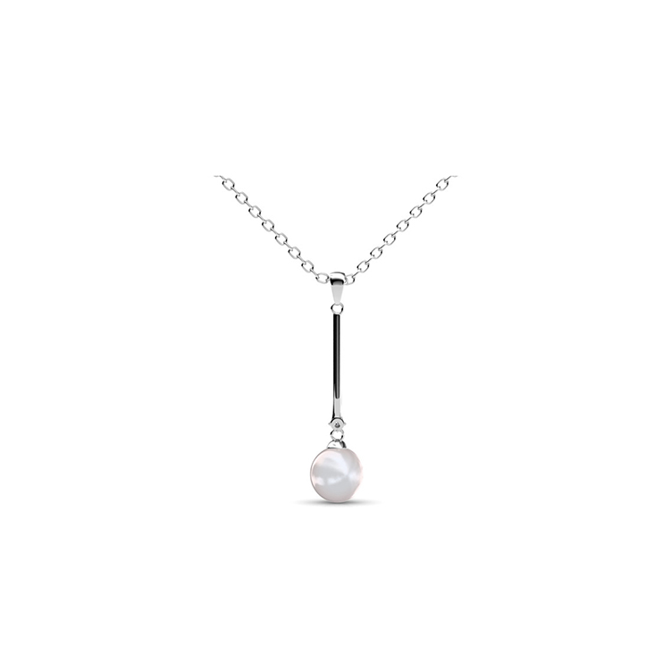 Destiny Jewellery Crystal From Swarovski Square Pearl Pendant & Necklace