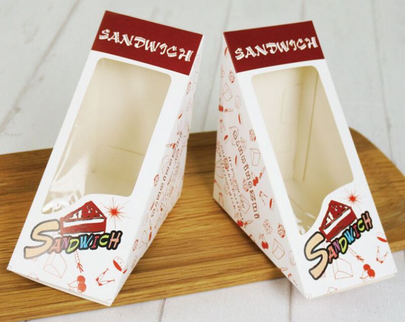 Paper Cake/Sandwich Packing Box with Window